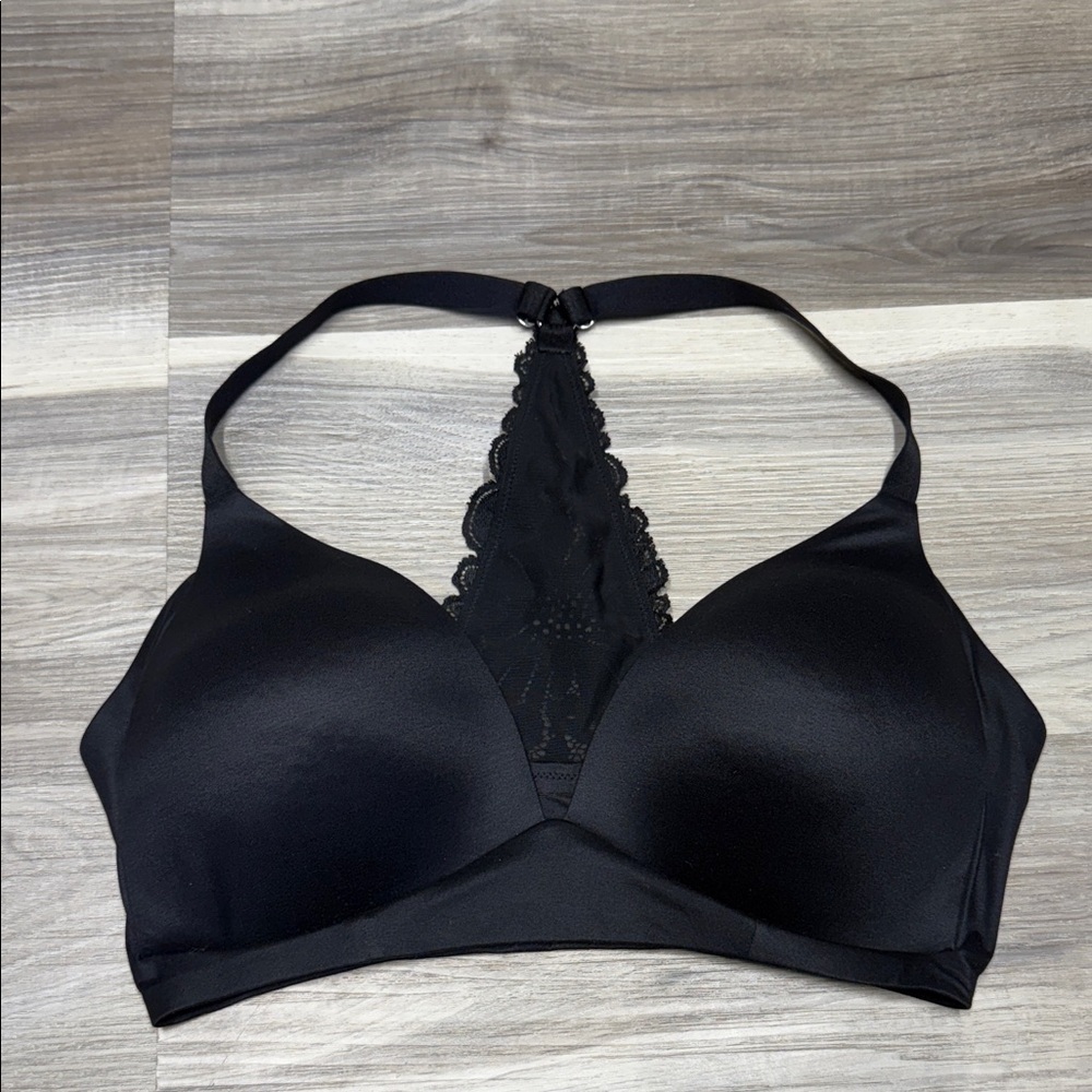Aerie Black Halter Lace Bralette 32DD